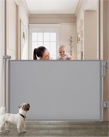 Cumbor Retractable Baby Gates For Stairs, Gray
