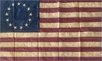 Vintage Style Tea Stained Betsy Ross Flag