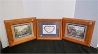 3 wooden picture frames