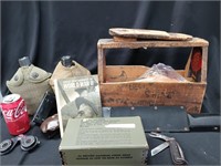 WWII lot and more 1942 pen knife, binocular