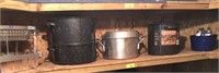 AGATE AND ALUMINUM, COOKING POTS, STOCK POTS
