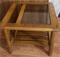 C - SIDE TABLE W/ GLASS INSET TOP