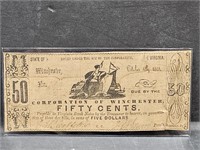 1861 Winchester, Va 50 Cent Note