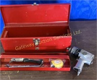 Red Tool Box w/ Assorted Tools 19 inch L 6 inch H