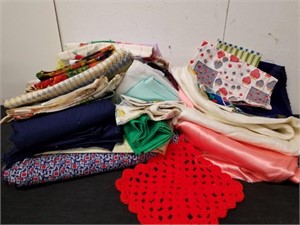 Vintage pieces of fabric and a hot pad