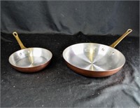 (2) COPPER COOKWARE PANS
