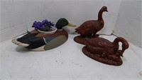 Duck Lot - Wood Quacker Box Mallard, 15"Long & 2