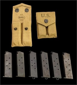 (2) WWII US Army magazine pouches with newer