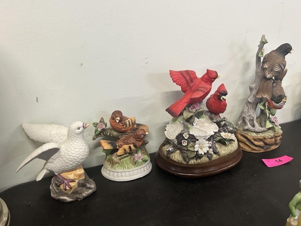 Four Ceramic Birds