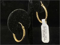 14k GOLD HOOP EARRINGS, 1g