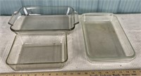 3 Glass Baking Dishes