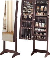 WF7280  SONGMICS Mirrored Jewelry Armoire, Brown