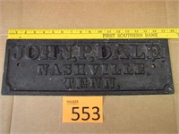John P. Dale Cast Iron Building Plate