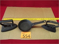 Two Cast Irons / Cold Handle Skillet