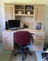 Desk, chair, & contents