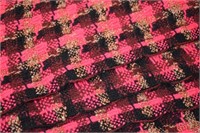 Vintage French Couturier Fabric 5 yards Pink Plaid