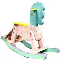 Vintage Hand Crafted Painted Wood Rocking Horse