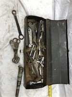 Old Metal Tool Box With Old Tools