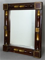PA Sheraton-type corner block framed mirror ca.