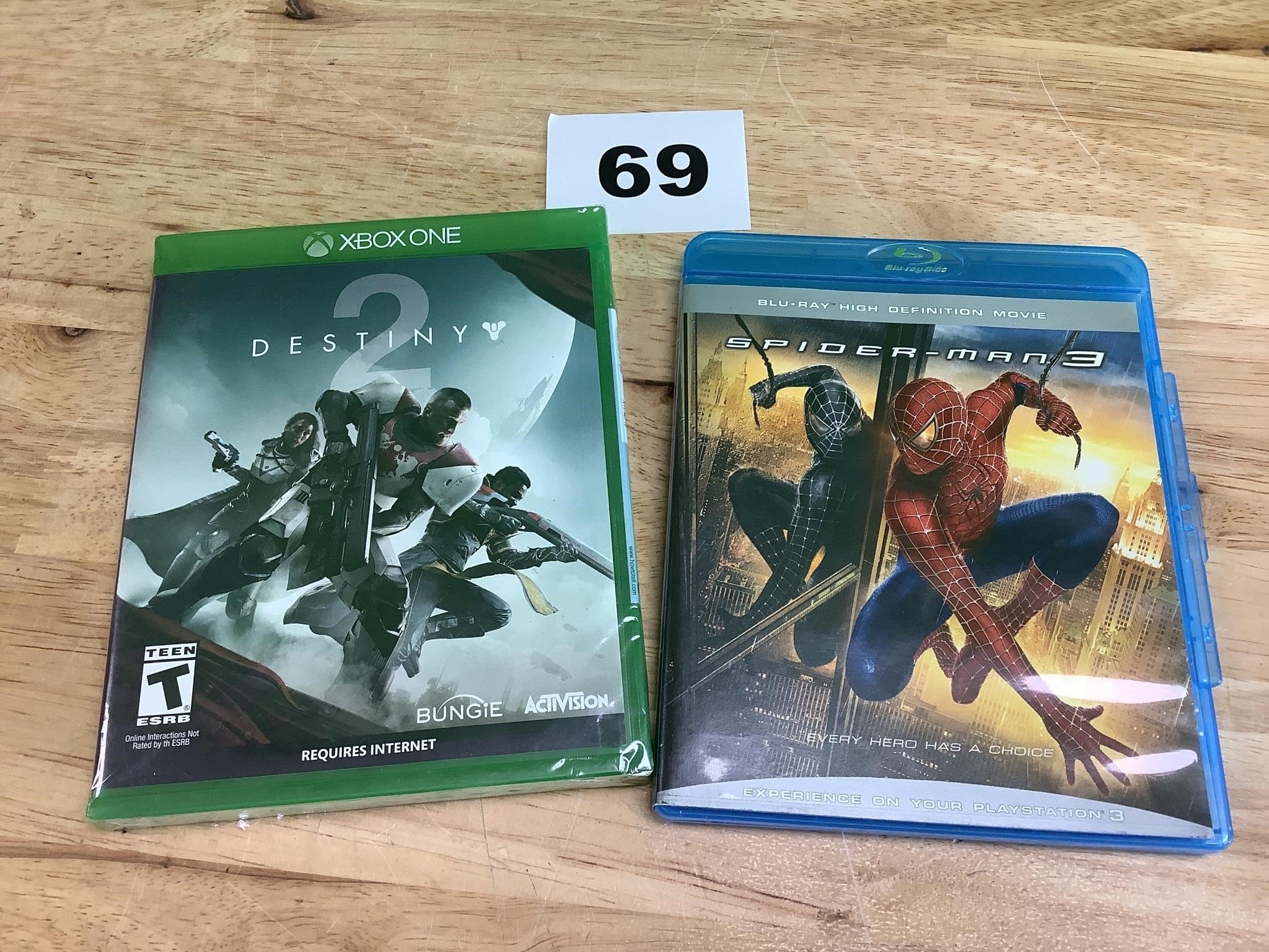 Destiny 2 for Xbox One & Spider-Man 3 Blueray