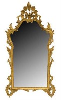FLORENTINE PIERCED AND CARVED GILT WALL MIRROR
