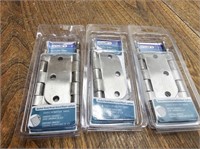 NEW 3 Pks 2 per Pk Brush Nickle Finish Hinges