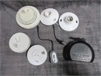 fire alarms, clock radio & lamp holders