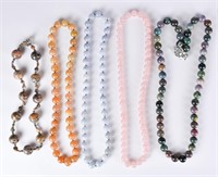 A Group of 5 Crystal Beaded Necklaces