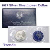 1972-s Silver Unc Eisenhower Dollar in Original Pa