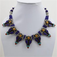 Tibet Natural Stone Tribal Queen Royal Necklace