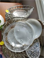 glass bowl , trays , etc
