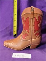 CERAMIC COWBOY BOOT FIGURINE