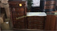 Nice 9 drawer vanity dresser with marble top,