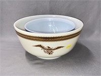 Pyrex Americana and Colonial Mist Pattern Bowls