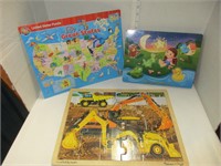 Melissa and Doug wooden puzzles & US puzzle