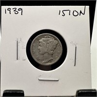 1939 MERCURY SILVER DIME