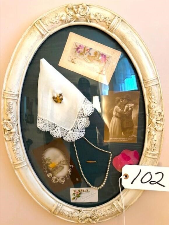 Oval Frame with Vintage Souvenirs