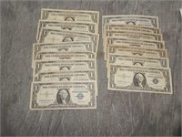 15 $1 Silver Certificates 1957