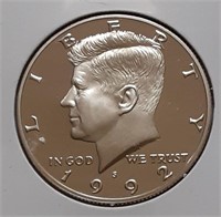 PROOF KENNEDY HALF DOLLAR-1992-S