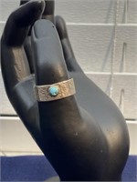 Sterling silver ring size 8.25 with turquoise