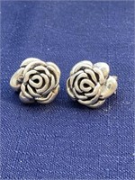 sterling silver flower earrings