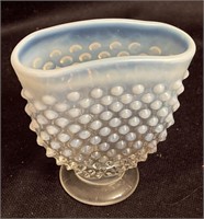 Fenton Hobnail French Opalescent Mini Fan Vase 4”