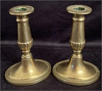 2) Brass Candle Holders 6”