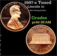 Proof 1997-s Lincoln Cent Toned 1c Grades GEM++ Pr