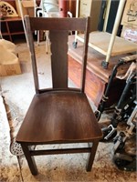 Antique Highback Chair & MCM Kitchen Chair