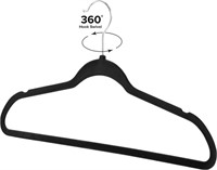 25-Pk Velvet NonSlip Hangers, Black