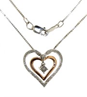 Genuine 1/3 ct Diamond Designer Heart Necklace