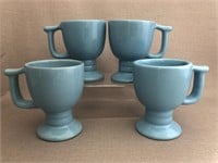 SET of 4 Collectible FRANKOMA Pottery Mugs