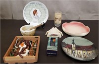 Decorative Plates, Ashtray, Fort Hall Glass,