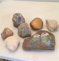 Group of collector rocks- one painted
